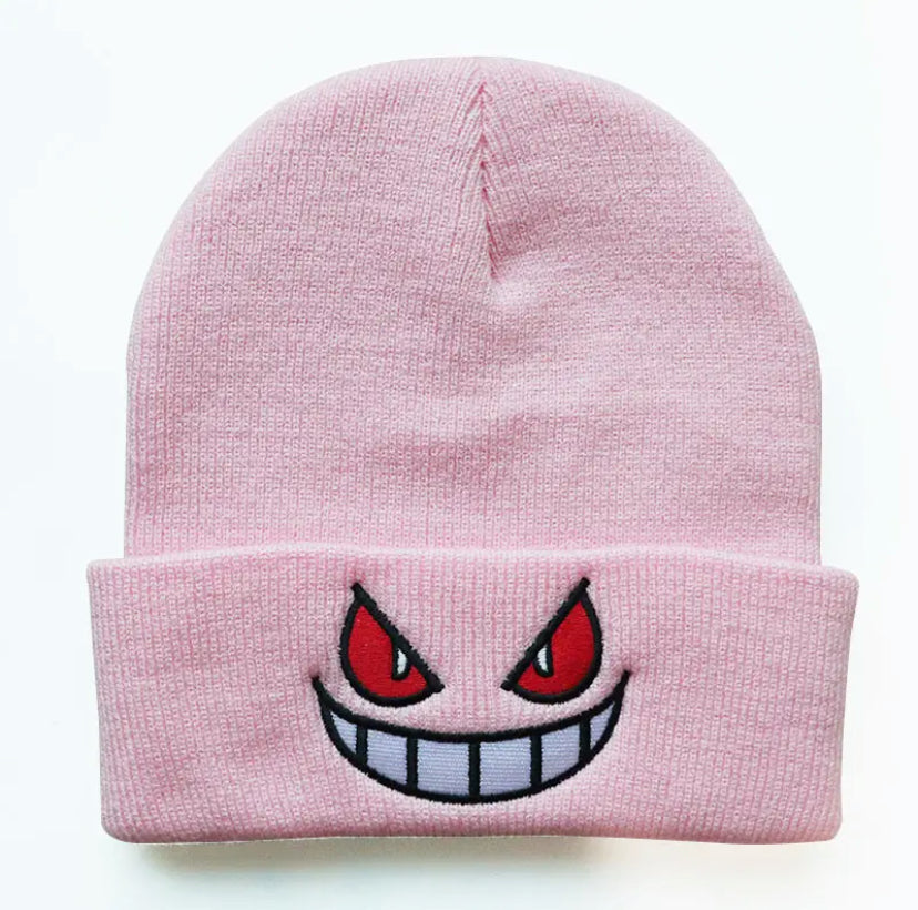 Evil Eyes Beanie Purple, Pink and Black