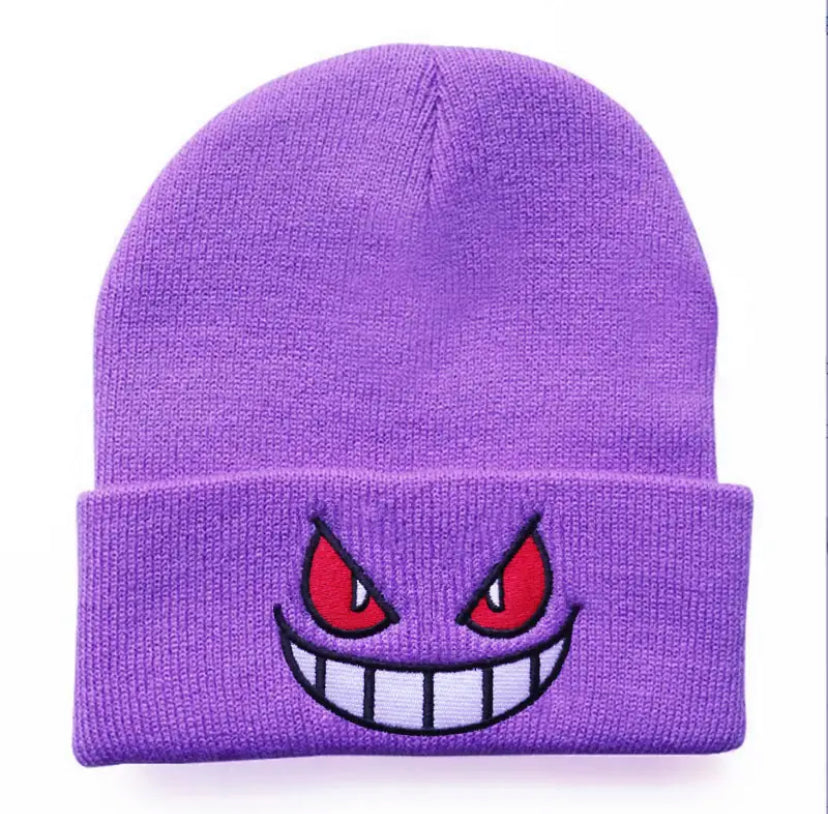 Evil Eyes Beanie Purple, Pink and Black