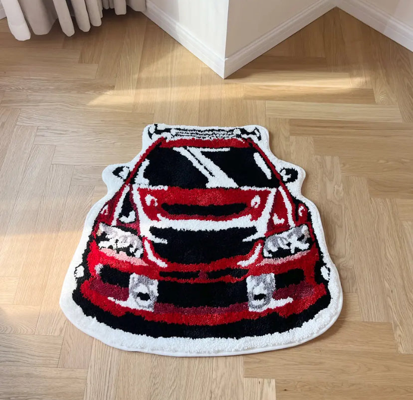 Sports Red Car Rug