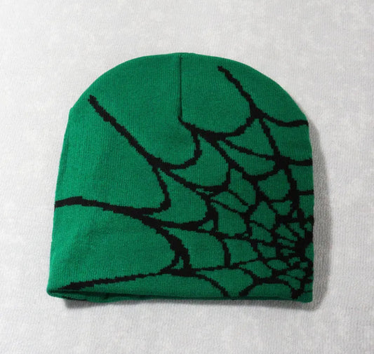 Spiderweb Beanie Black and Green